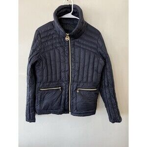 Michael Kors Down Puffer Jacket Women’s Medium M Navy Blue Packable Quilted